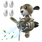 2 Pieces Car Air Fresheners, Cute Bear Pilot Car Diffuser, Propeller Air Outlet Vent Fresheners, Suitable for Automotive Interior Decoration (Bear (A+B)) - Shake Head Style - Dog