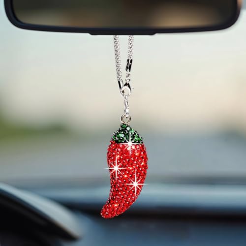 Bling Cherry Car Rear View Mirror Hanging Ornament