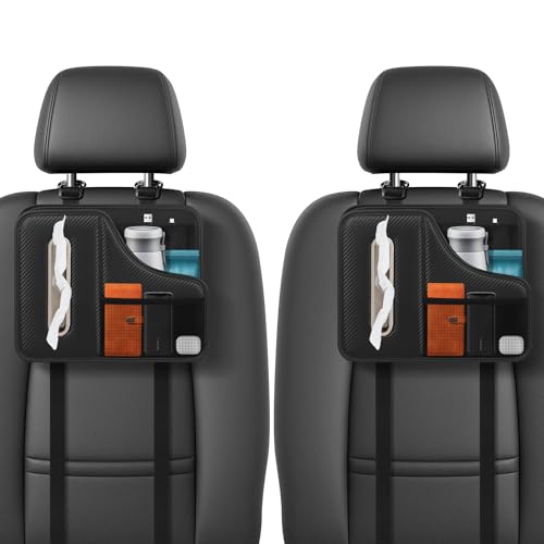 Car Back Seat Organizer with Cup Holder and Tissue Box