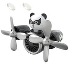 2 Pieces Car Air Fresheners, Cute Bear Pilot Car Diffuser, Propeller Air Outlet Vent Fresheners, Suitable for Automotive Interior Decoration (Bear (A+B)) - Panda