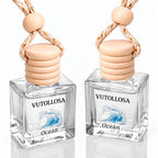2Pack Car Air Freshener, Vanilla Essential Oil Diffuser, Hanging Car Odor Eliminator Long-Lasting Fragrance - Ocean Wind