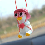 Swinging Duck Sunflower Rear View Mirror Hanging Ornament