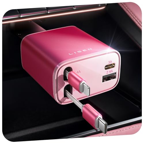 LISEN 84W Retractable Car Charger 4 in 1