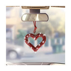 Crystal Rhinestone Heart Rear View Mirror Hanging Ornament