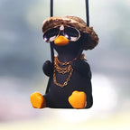 Swinging Duck Sunflower Rear View Mirror Hanging Ornament