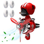 2 Pieces Car Air Fresheners, Cute Bear Pilot Car Diffuser, Propeller Air Outlet Vent Fresheners, Suitable for Automotive Interior Decoration (Bear (A+B)) - Shake Head Style - Red
