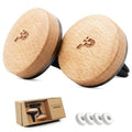 Car Air Freshener Wood Diffuser 2 Pack, Vent Clip Long Lasting Scent, Walnut Odor Eliminator Auto Accessories for Women Men, 4 Essential Oil Tablets (Grove, Ocean, Coconut and Linen) - Natural Beech / 1 Count (Pack of 2)