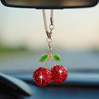 Bling Cherry Car Rear View Mirror Hanging Ornament