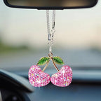 Bling Cherry Car Rear View Mirror Hanging Ornament