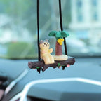 Swinging Duck Sunflower Rear View Mirror Hanging Ornament