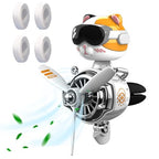 2 Pieces Car Air Fresheners, Cute Bear Pilot Car Diffuser, Propeller Air Outlet Vent Fresheners, Suitable for Automotive Interior Decoration (Bear (A+B)) - style E