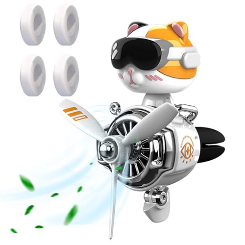 2 Pieces Car Air Fresheners, Cute Bear Pilot Car Diffuser, Propeller Air Outlet Vent Fresheners, Suitable for Automotive Interior Decoration (Bear (A+B)) - style E