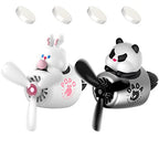 2 Pieces Car Air Fresheners, Cute Bear Pilot Car Diffuser, Propeller Air Outlet Vent Fresheners, Suitable for Automotive Interior Decoration (Bear (A+B)) - Chubby