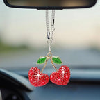 Bling Cherry Car Rear View Mirror Hanging Ornament