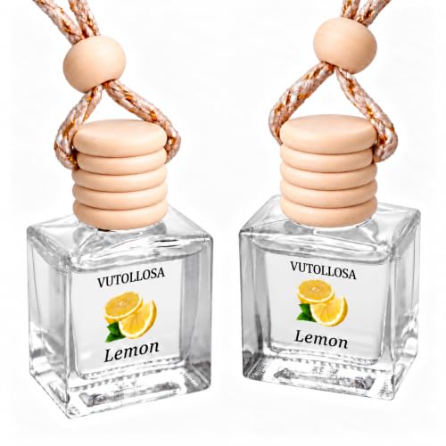 2Pack Car Air Freshener, Vanilla Essential Oil Diffuser, Hanging Car Odor Eliminator Long-Lasting Fragrance - Lemon