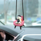 Swinging Duck Sunflower Rear View Mirror Hanging Ornament