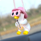 Swinging Duck Sunflower Rear View Mirror Hanging Ornament