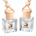 2Pack Car Air Freshener, Vanilla Essential Oil Diffuser, Hanging Car Odor Eliminator Long-Lasting Fragrance - Coconut