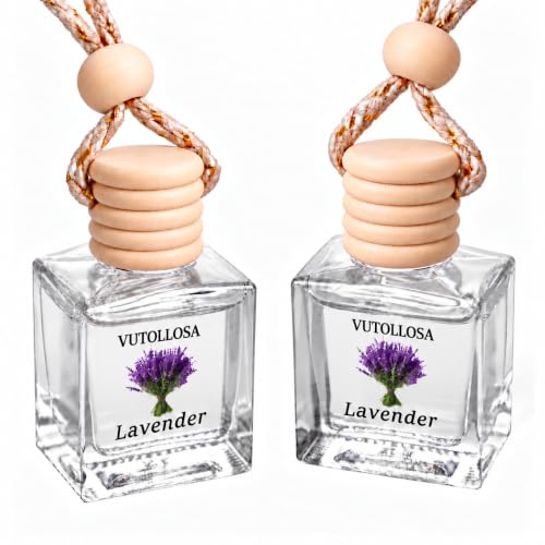 2Pack Car Air Freshener, Vanilla Essential Oil Diffuser, Hanging Car Odor Eliminator Long-Lasting Fragrance - Lavender