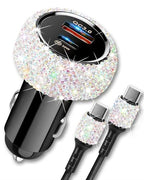 Bling Car Charger 48W Dual USB-C USB-A Fast Charging