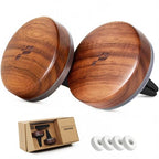 Car Air Freshener Wood Diffuser 2 Pack, Vent Clip Long Lasting Scent, Walnut Odor Eliminator Auto Accessories for Women Men, 4 Essential Oil Tablets (Grove, Ocean, Coconut and Linen) - Walnut / 1 Count (Pack of 2)