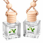 2Pack Car Air Freshener, Vanilla Essential Oil Diffuser, Hanging Car Odor Eliminator Long-Lasting Fragrance - Jasmine