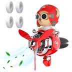 2 Pieces Car Air Fresheners, Cute Bear Pilot Car Diffuser, Propeller Air Outlet Vent Fresheners, Suitable for Automotive Interior Decoration (Bear (A+B)) - Shake Head Style - Red-s