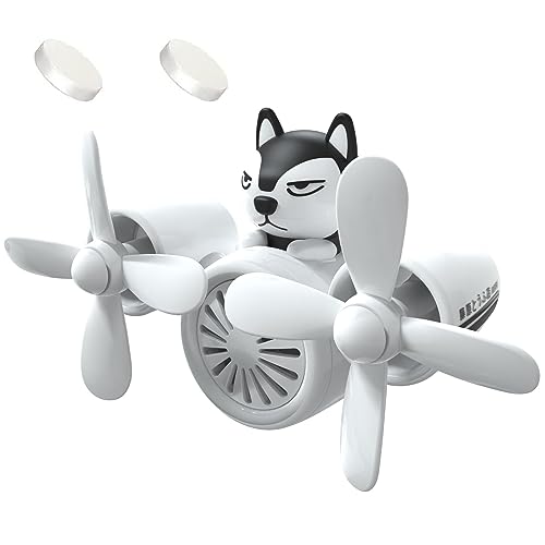 2 Pieces Car Air Fresheners, Cute Bear Pilot Car Diffuser, Propeller Air Outlet Vent Fresheners, Suitable for Automotive Interior Decoration (Bear (A+B)) - Dog-1