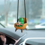 Swinging Duck Sunflower Rear View Mirror Hanging Ornament