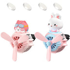 2 Pieces Car Air Fresheners, Cute Bear Pilot Car Diffuser, Propeller Air Outlet Vent Fresheners, Suitable for Automotive Interior Decoration (Bear (A+B)) - Cat+Rabbit