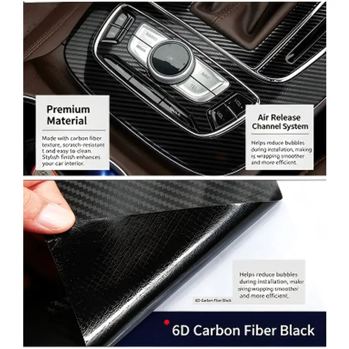 6D Gloss Carbon Fiber Vinyl Wrap Film