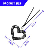 Crystal Rhinestone Heart Rear View Mirror Hanging Ornament