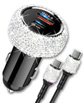 Bling Car Charger 48W Dual USB-C USB-A Fast Charging