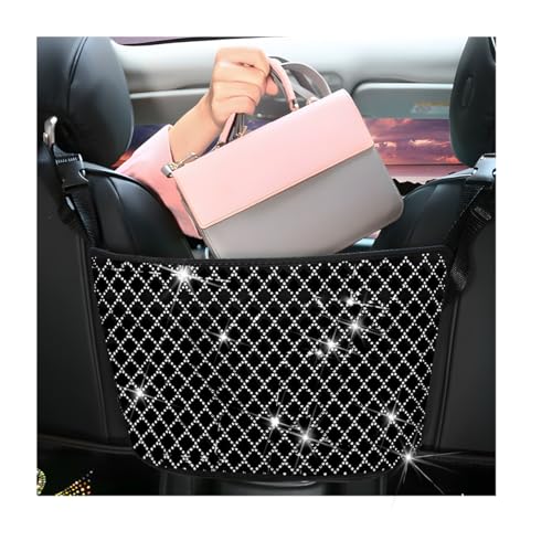 Rhinestone Car Net Pocket Handbag Holder Backseat Organizer