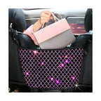 Rhinestone Car Net Pocket Handbag Holder Backseat Organizer
