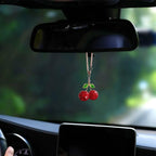 Bling Cherry Car Rear View Mirror Hanging Ornament