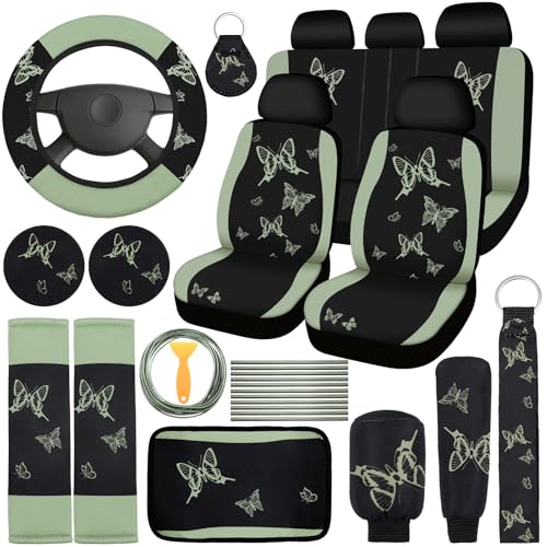 BBTO 43 Pcs Butterfly Car Seat Cover Set Women SUV