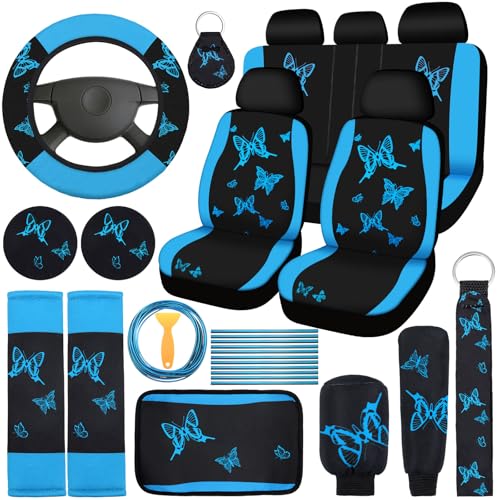 BBTO 43 Pcs Butterfly Car Seat Cover Set Women SUV