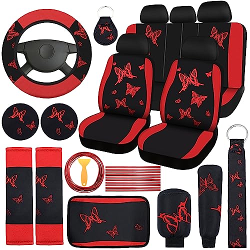 BBTO 43 Pcs Butterfly Car Seat Cover Set Women SUV