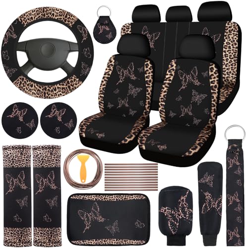 BBTO 43 Pcs Butterfly Car Seat Cover Set Women SUV