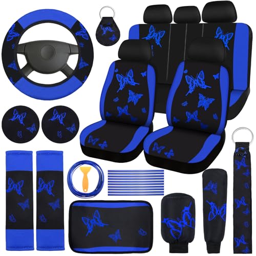 BBTO 43 Pcs Butterfly Car Seat Cover Set Women SUV