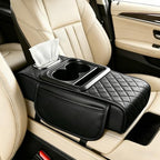 5-in-1 Center Console Cover Organizer with Cup Holder and Tissue Box