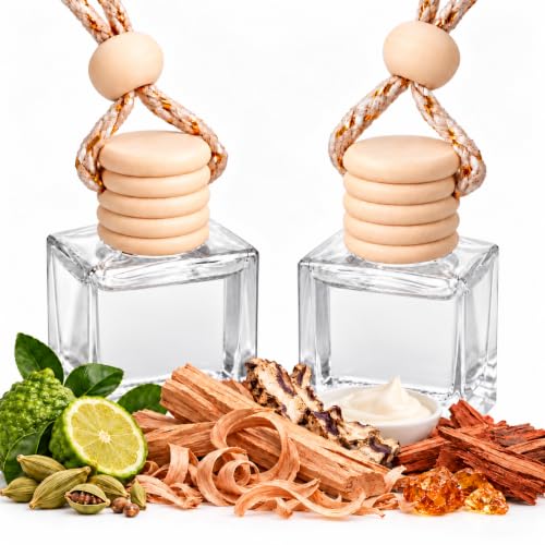 2Pack Car Air Freshener, Vanilla Essential Oil Diffuser, Hanging Car Odor Eliminator Long-Lasting Fragrance - White Oud
