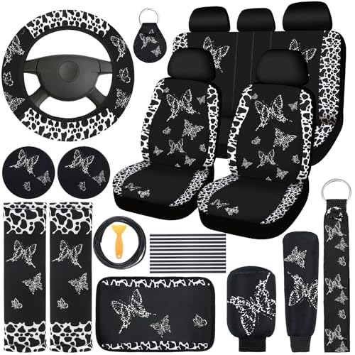 BBTO 43 Pcs Butterfly Car Seat Cover Set Women SUV