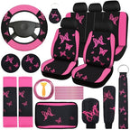 BBTO 43 Pcs Butterfly Car Seat Cover Set Women SUV