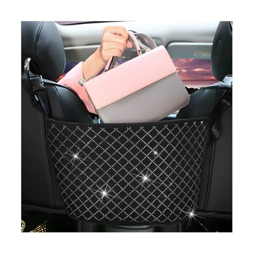 Rhinestone Car Net Pocket Handbag Holder Backseat Organizer