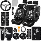BBTO 43 Pcs Butterfly Car Seat Cover Set Women SUV