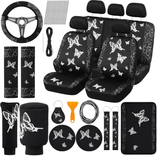 BBTO 43 Pcs Butterfly Car Seat Cover Set Women SUV