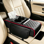5-in-1 Center Console Cover Organizer with Cup Holder and Tissue Box