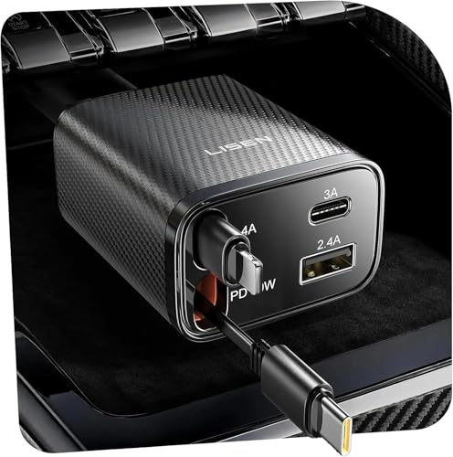 LISEN 84W Retractable Car Charger 4 in 1